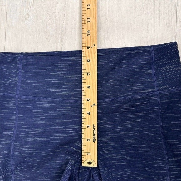 Athleta Leggings Size Medium Striated Revelation Space Dye Navy Blue Yoga Gym - Picture 10 of 13